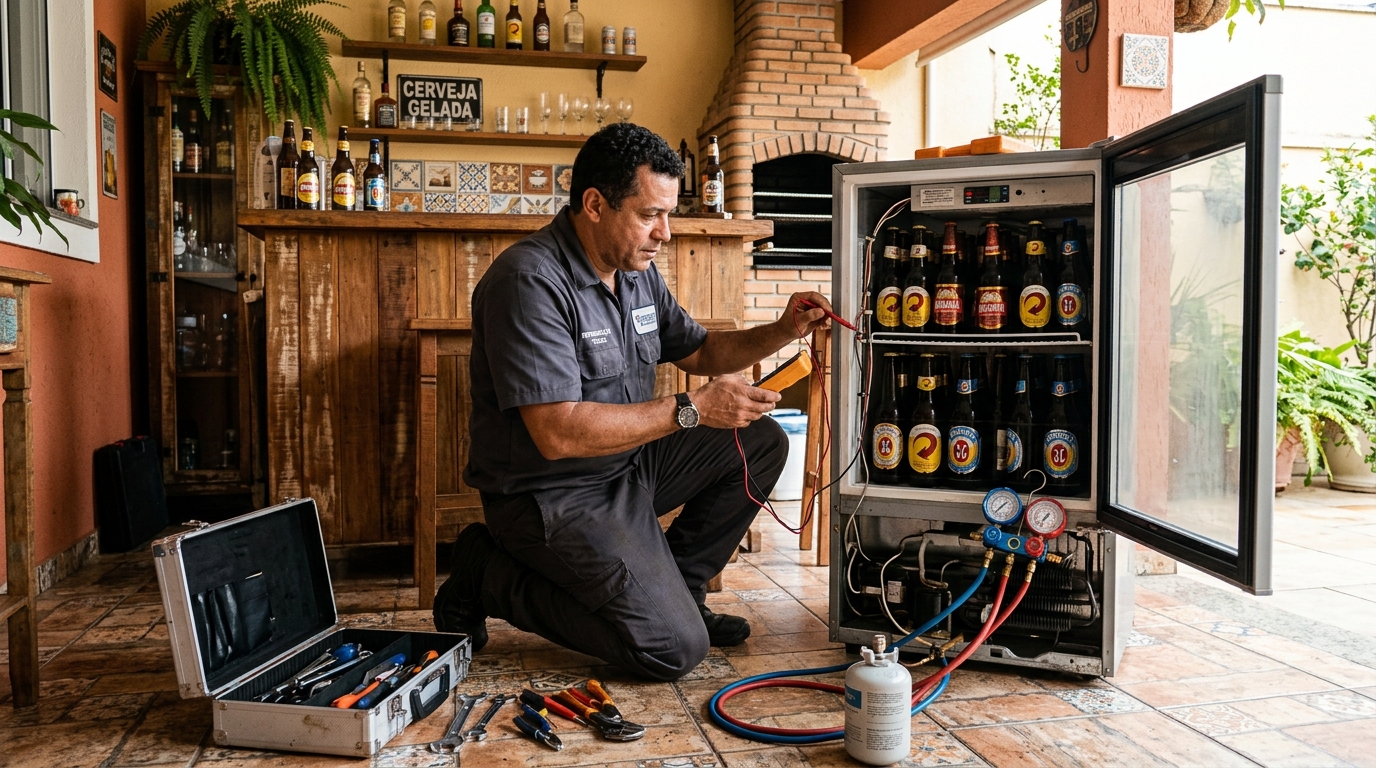 Recarga de gás refrigerante de cervejeira em Santo André‑SP